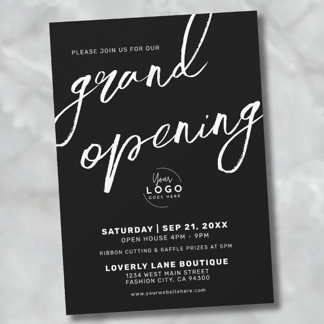 Invitación Gran Apertura Elegante Negocio (Grand Opening Logo Elegant Business Invitation)