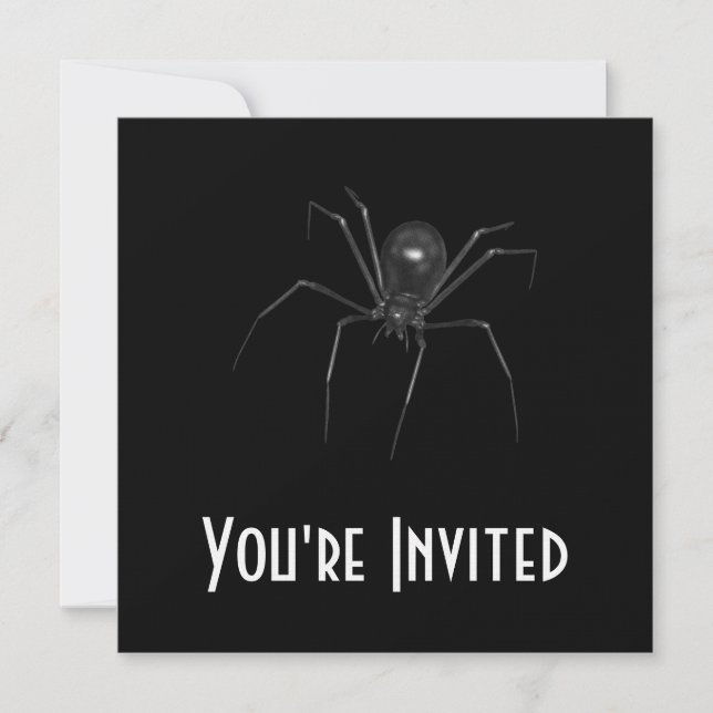 Invitación Gran Araña 3D de color negro (Anverso)