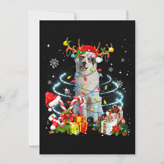 Invitación Gran árbol de Navidad de renos de los Pirineos ilu (Anverso)