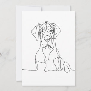 Invitación Gran arte de la línea Dane pintado a mano