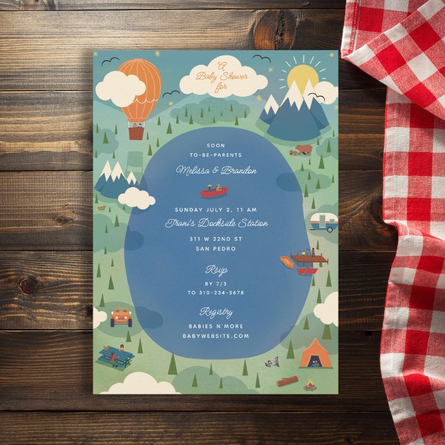 Invitación Gran Aventura Camping Baby Shower (Subido por el creador)