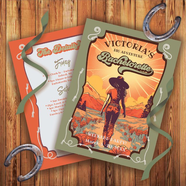 Invitación Gran Aventura Cowgirl Bachelorette (Subido por el creador)