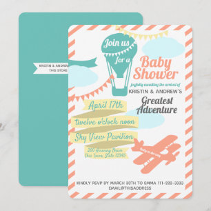 Invitación Gran aventura globo aerostático de aire caliente