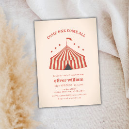 Invitación Gran Baby Shower superior del circo del carnaval d