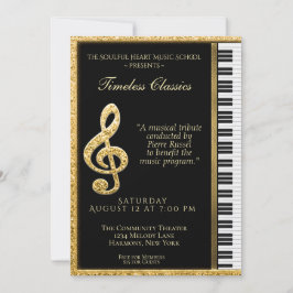 Invitación Gran bebé de oro recital de piano