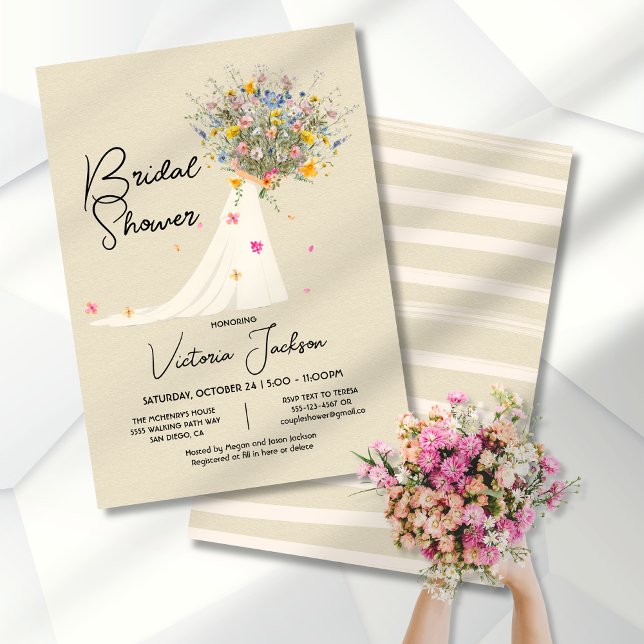 Invitación Gran Boda Bouquet Vestido Bridal Shower (Subido por el creador)