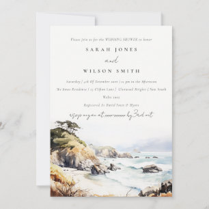 Invitación Gran Boda de Acuarela en Big Sur California