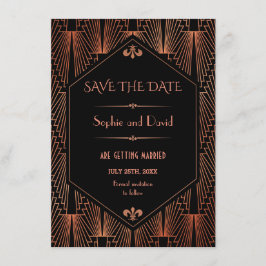 Invitación Gran Boda De Cobre De Gatsby Art Deco Guardar La F