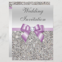 Gran Boda Faux Silver Secuencias Lilac Bow
