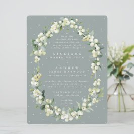 Invitación Gran Boda formal de arándano de agua salada + euca