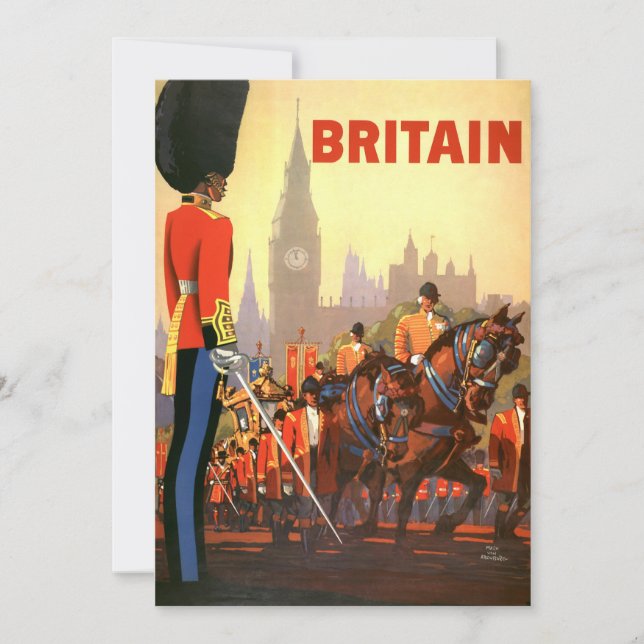 Invitación Gran Bretaña, la Guardia Real Británica del Rey Vi (Anverso)