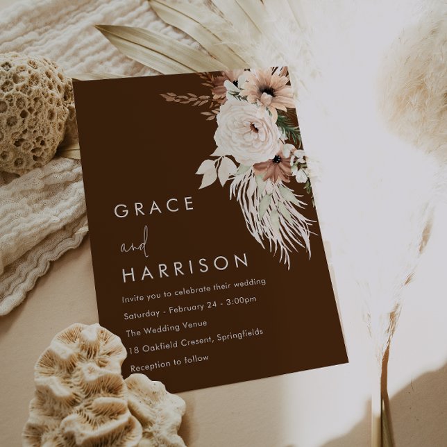 Invitación Gran caída floral bohemia y Boda de verano (Subido por el creador)