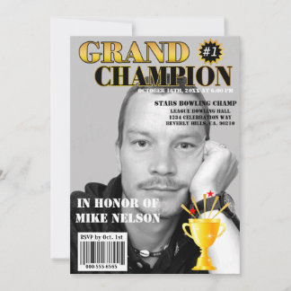 Invitación Gran Campeón con portada de la revista Trophy