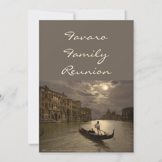 Invitación Gran Canal de Moonlight II, Venecia, Italia (Anverso)