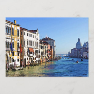 Invitación Gran Canal de Venecia con cita del amor
