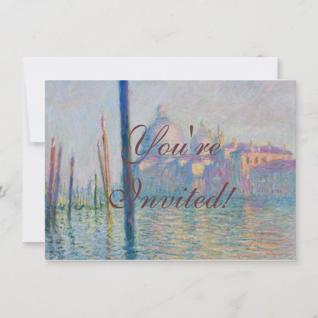 Invitación Gran Canal Monet Venecia Italia Pintura clásica (Anverso)