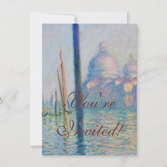 Invitación Gran Canal Monet Venecia Italia Pintura clásica (Anverso)