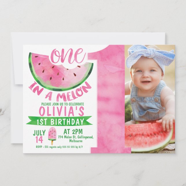 Invitación Gran cantidad de chicas en foto de melón Primer cu (Anverso)