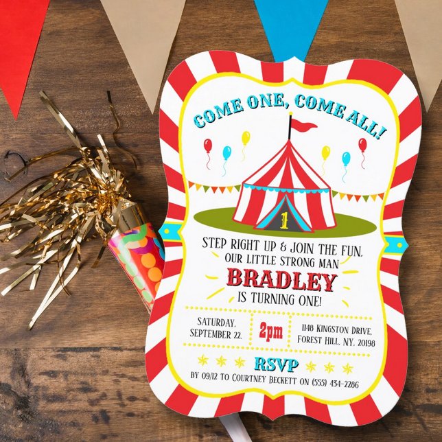 Invitación Gran carnaval de Circo Superior Primer Cumpleaños (Subido por el creador)