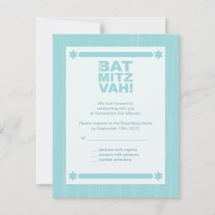 Invitación Gran carta de respuesta de tipo bat Mitzvah en Ver