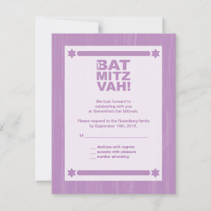 Invitación Gran carta de respuesta de tipo murciélago en mizv