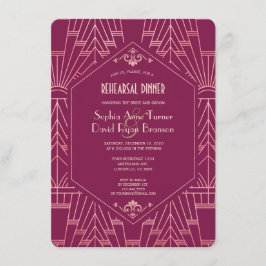 Invitación Gran cena de ensayo de Cooper Rosa Gatsby de los a