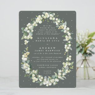Invitación Gran cereza verde formal de nieve + Boda de eucali