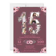 Gran Chica del 15° cumpleaños Collage de fotos Flo