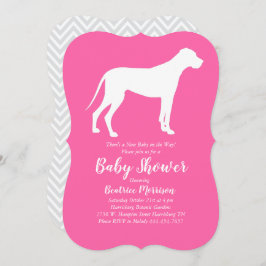 Invitación Gran Chica rosado de Baby Shower Dane Dog