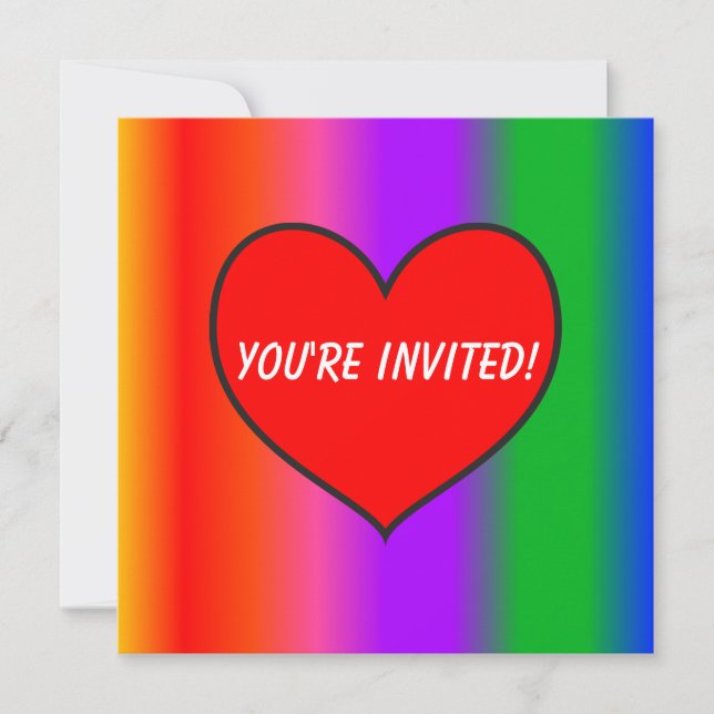Invitación Gran corazón rojo (Anverso)