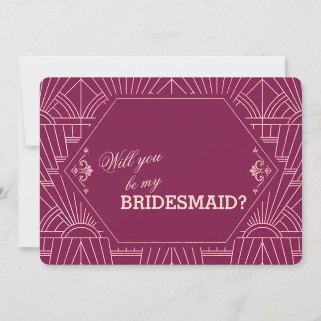 Invitación Gran dama de honor Boda de Cooper Rosa Gatsby de l (Anverso)