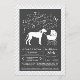 Invitación Gran dane perro Baby Shower género neutro