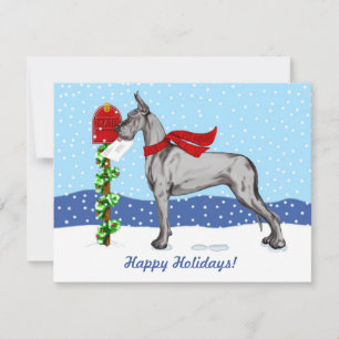 Invitación Gran Danés Correo de Navidad Negro