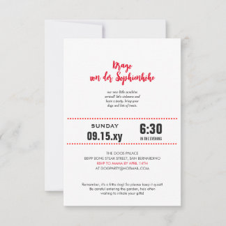 Invitación Gran Danés negro rojo Baby Shower 