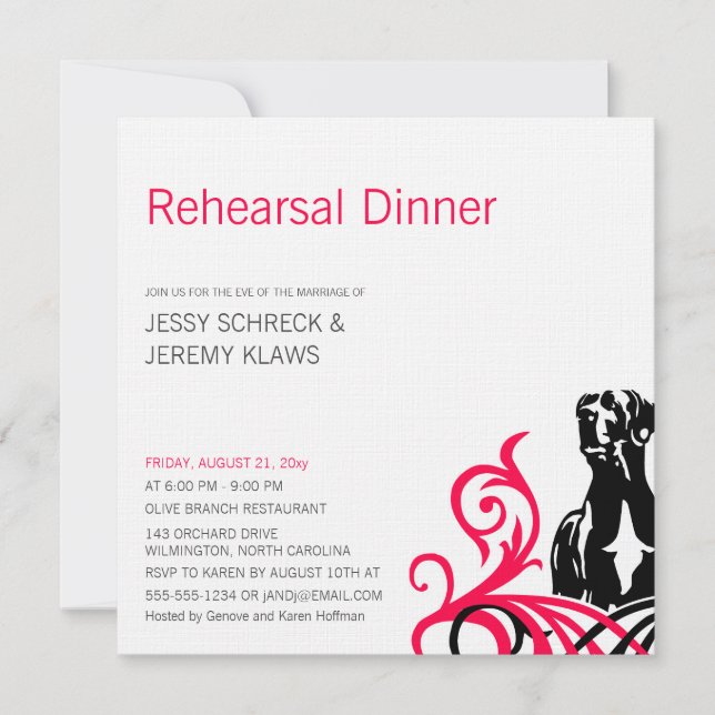 Invitación Gran Danés rosa (Anverso)