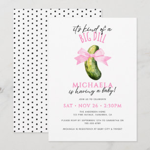 Invitación Gran Dill Watercolor Coquette Pepinillo Baby Showe