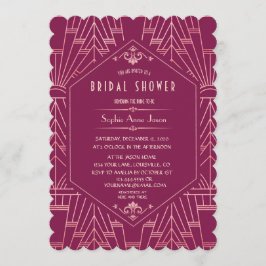 Invitación Gran ducha de novias de Cooper Rosa Gatsby de los