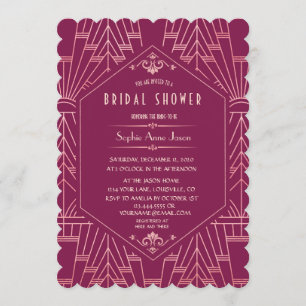Invitación Gran ducha de novias de Cooper Rosa Gatsby de los 