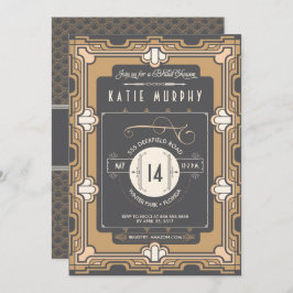 Invitación Gran Ducha de Novias de Gatsby Art Deco