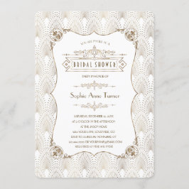 Invitación Gran ducha de novias de Gold Fleur-de-lis Gatsby 2