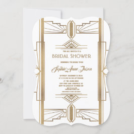 Invitación Gran ducha de novias Gatsby de los años 20