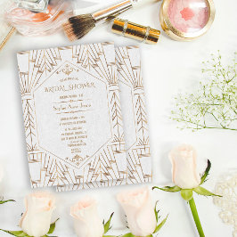 Invitación Gran ducha de novias Royal Gold White Gatsby de lo