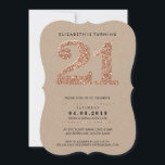 Invitación GRAN EDAD NÚMERO kraft fresco 21 rosa purpurina de<br><div class="desc">*** NOTA - EL EFECTO DE PURPURINA DE ORO ROSA Y LA TARJETA DE BORRADOR ES UNA IMPRESIÓN IMPRESA. Un diseño de invitación supersimple y elegante para tu cumpleaños. Guau sus amigos y familia con este pequeño número ;D Configurar como plantilla es sencillo para usted agregar sus propios detalles, o...</div>