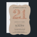 Invitación GRAN EDAD NÚMERO kraft fresco 21 rosa purpurina de<br><div class="desc">*** NOTA - EL EFECTO DE PURPURINA DE ORO ROSA Y LA TARJETA DE BORRADOR ES UNA IMPRESIÓN IMPRESA. Un diseño de invitación supersimple y elegante para tu cumpleaños. Guau sus amigos y familia con este pequeño número ;D Configurar como plantilla es sencillo para usted agregar sus propios detalles, o...</div>