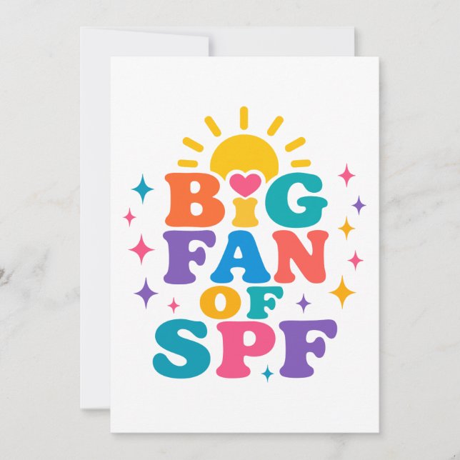 Invitación Gran fan de la protección solar SPF en verano (Anverso)