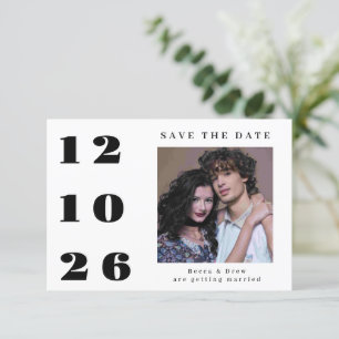 Invitación Gran Fecha Una Foto Guardar La Fecha