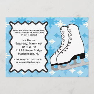 Invitación Gran fiesta de cumpleaños con patines de hielo