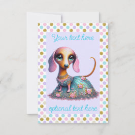 Invitación Gran Fiesta de Dachshund con ojos extravagantes
