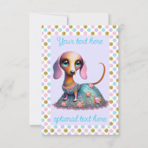 Invitación Gran Fiesta de Dachshund con ojos extravagantes