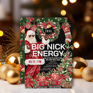 Invitación Gran fiesta de feriados de Nick Energy Santa Navid